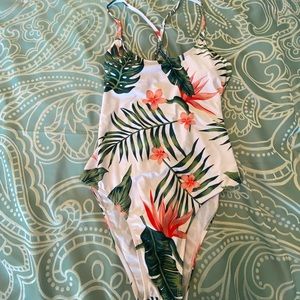 SHEIN One Piece Tropical Bathing Suit- L